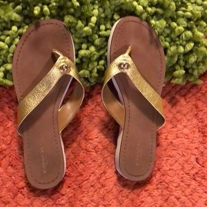 Coach leather flip flop.